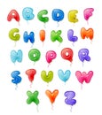 Balloon ABC for children, for birthday party, baby shower, capital bubble letters A to Z. Font for kids, alphabet  design Royalty Free Stock Photo