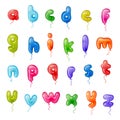 Balloon ABC for children, for birthday party, baby shower, small bubble letters A to Z. Font for kids, alphabet design Royalty Free Stock Photo