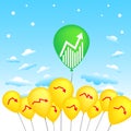 Balloon concept for business or stock index