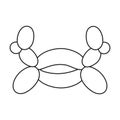 Balloon crab vector icon.Outline vector icon isolated on white background balloon crab.