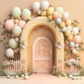 Balloon Digital Backgrounds, Easter digital backdrop, Spring Backdrop, Digital Photo Props Backgrounds Royalty Free Stock Photo