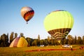 Balloon in the field. Preparing for flight Royalty Free Stock Photo