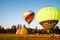 Balloon in the field. Preparing for flight Royalty Free Stock Photo