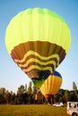 Balloon in the field. Preparing for flight Royalty Free Stock Photo