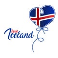 Balloon with Finland flag and text I Love Iceland. White background Royalty Free Stock Photo