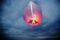 Balloon fire Sky lantern flying lanterns, hot-air balloons Lantern flies up highly in the sky. Royalty Free Stock Photo