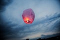 Balloon fire Sky lantern flying lanterns, hot-air balloons Lantern flies up highly in the sky. Royalty Free Stock Photo