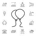 Balloon flat vector icon in amusement pack