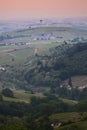 Balloon flight over landscapes of Beaujolais, France Royalty Free Stock Photo