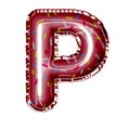 balloon foil pink donut sprinkle alphabet letter p