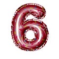 balloon foil pink donut sprinkle number six