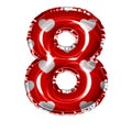 balloon foil red valentine heart love number eight