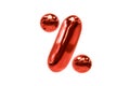 Balloon font metellic red 3d glossy percent sign, Premium 3D rendering