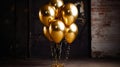 Balloon Gifts Gold Color Generative AI