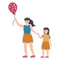 Balloon girls, cute girls Vector Illustration icon which can be easily modified