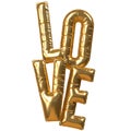 Balloon Gold Love Word