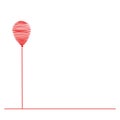 Balloon. Hand drawn, thin line. Greeting card. Vector. Logo
