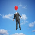 Balloon head flying Royalty Free Stock Photo