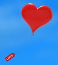 Balloon heart valentine`s day message