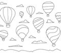 Balloon hot air aeronautics unpowered aerostat in the sky. Flight on a balloon in the clouds. Fantasy and success. Hand