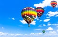 Balloon hot air Beautiful colorful flying in vast sky Landscape