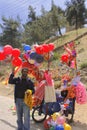 Balloon , ice cream seller in ajloun street in jordan