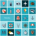 Balloon icon. World travel concept background. Flat icons. Tourism.Holidays vacation. Sea ocean land air travelling.
