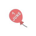 Balloon, 1 June icon. Simple color vector elements of Children\'s day icons for ui and ux, website or mobile application