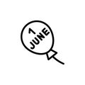 Balloon, 1 June icon. Simple line, outline vector elements of Children`s day icons for ui and ux, website or mobile