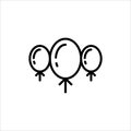 Birthday Balloon Line Vector Icon