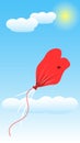 Balloon Love Deflate. Art Illustration Vector