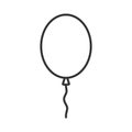 Flying Balloon Outline Flat Icon on White