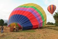 Balloon over Song river in Vangvieng