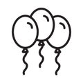 Balloon, party, celebration, festivity fully editable vector icons Royalty Free Stock Photo