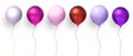 Balloon party set isolated on transparent background. Vector realistic Royalty Free Stock Photo