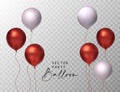 Balloon party set isolated on transparent background. Vector realistic Royalty Free Stock Photo