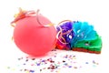 Balloon and party streamers for birthday