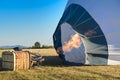 Balloon pumping before take off Royalty Free Stock Photo