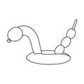 Balloon rattlesnake vector icon.Outline vector icon isolated on white background balloon rattlesnake.