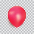 Balloon of red color realistic design vector isolated on transparent background. Balloon made from rubber latex