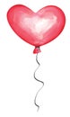 Balloon Red Heart - Illustration with clipping path Royalty Free Stock Photo