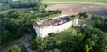 Balloon ride over a chateau in the south of France Royalty Free Stock Photo