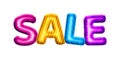 Balloon Sale text letters 3D golden foil realistic