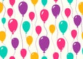 Balloon seamless background for color birthday anniversary party pattern concept Royalty Free Stock Photo