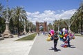 Balloon sellers in Barcelona Royalty Free Stock Photo