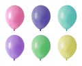 Balloon. Set of colored realistic rubber balloons for festive design.