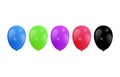 Balloon set. Vector illustration of shiny colorful glossy balloons. Realistic air 3d balloons isolated on white background. Big Royalty Free Stock Photo