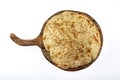 Balloon shaped fatty bread, sesame bread. Traditional Turkish Lavas Puff Bread on a white background