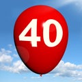 40 Balloon Shows Fortieth Happy Birthday Royalty Free Stock Photo