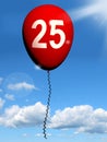25 Balloon Shows Twenty-fifth Happy Birthday